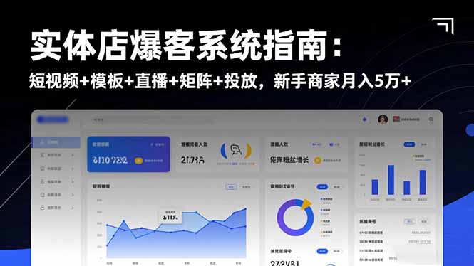 实体店爆客系统指南：短视频+模板+直播+矩阵+投放，新手商家月入5万+-摇钱树